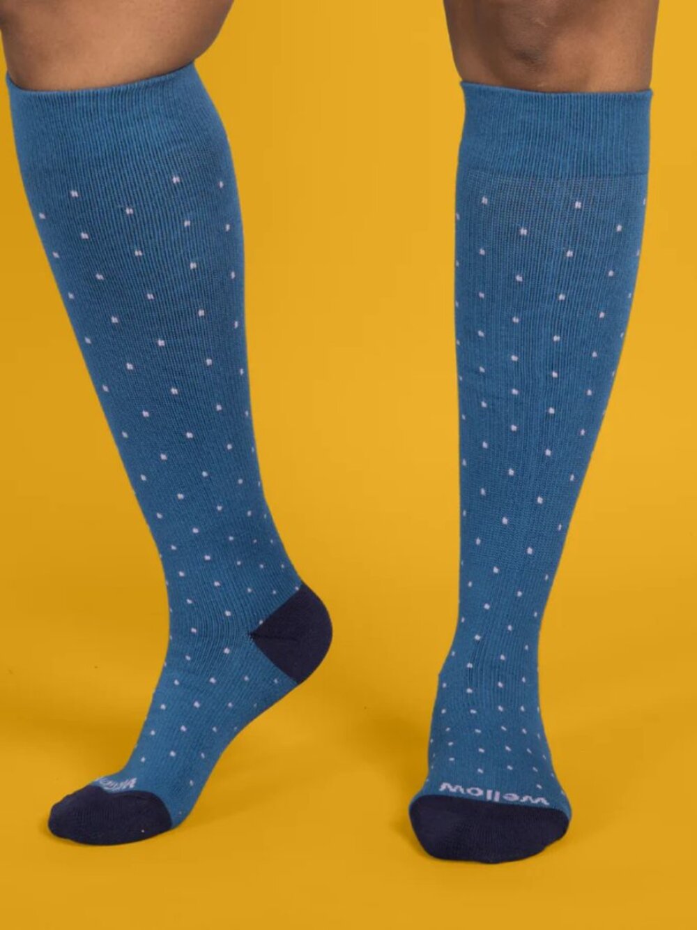 Wellow Men's Cobalt Dot Bamboo Compression Socks - 3-Pack - Picture 2 of 7